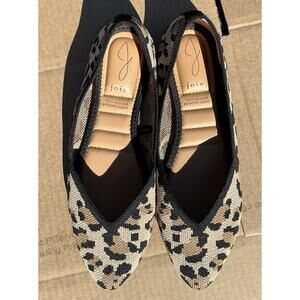 JOIE “Capri” Womens Chic Leopard Ballet Flat Shoe Knit Point Toe Recycle Sz 9.5